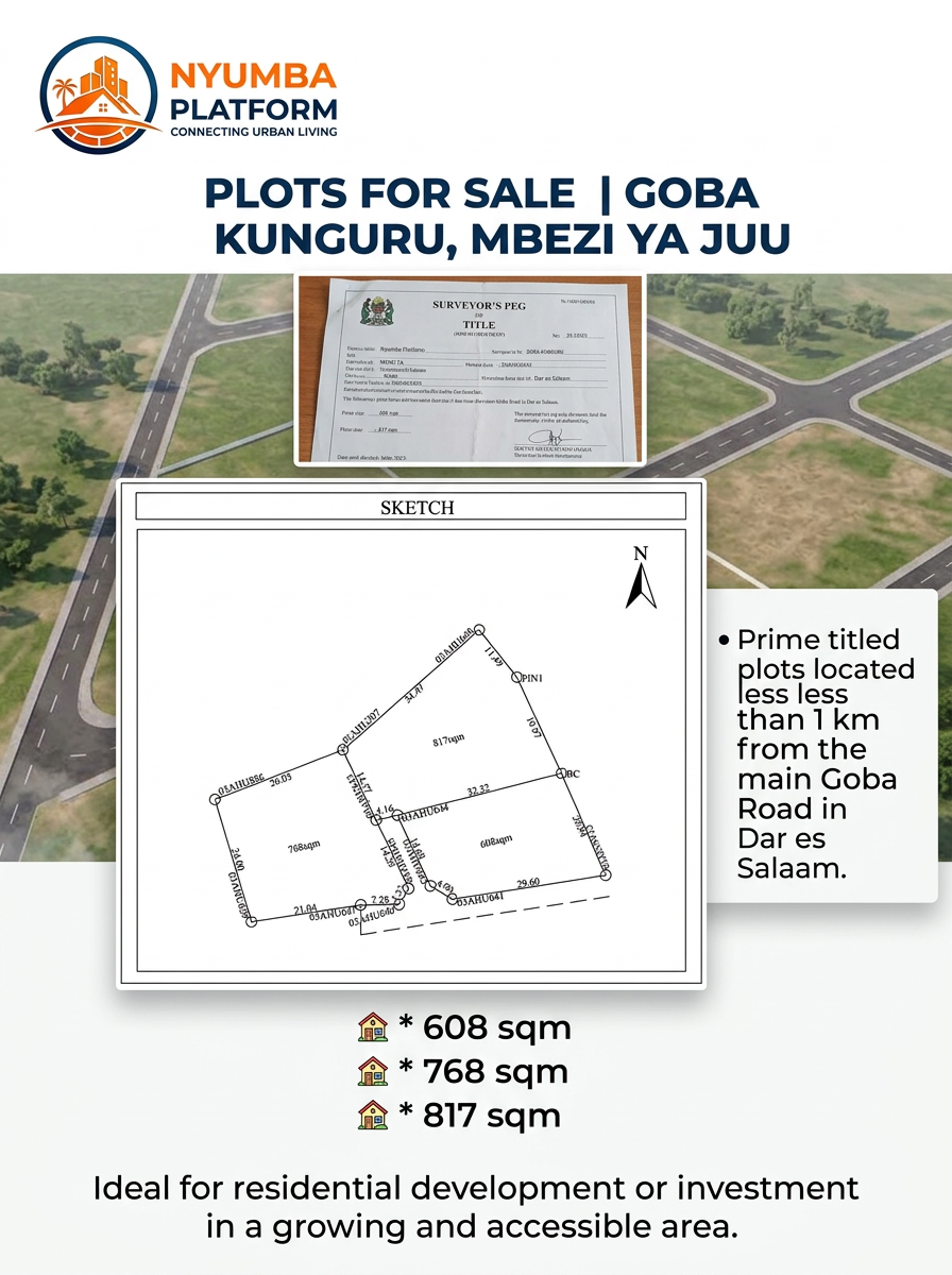 Titled Plots for Sale – Goba Kunguru, Mbezi ya Juu