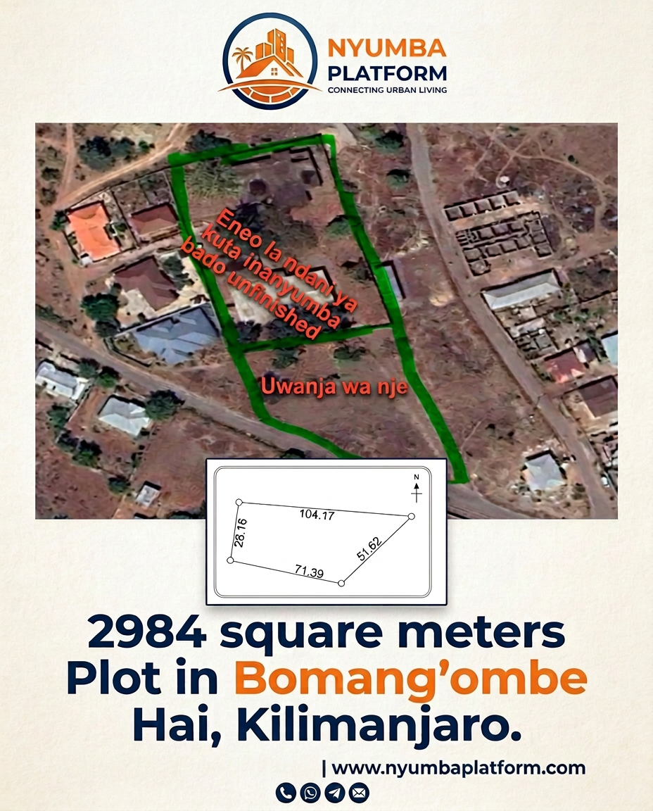 2894 sq.m. Plot in Bomang’ombe, Hai